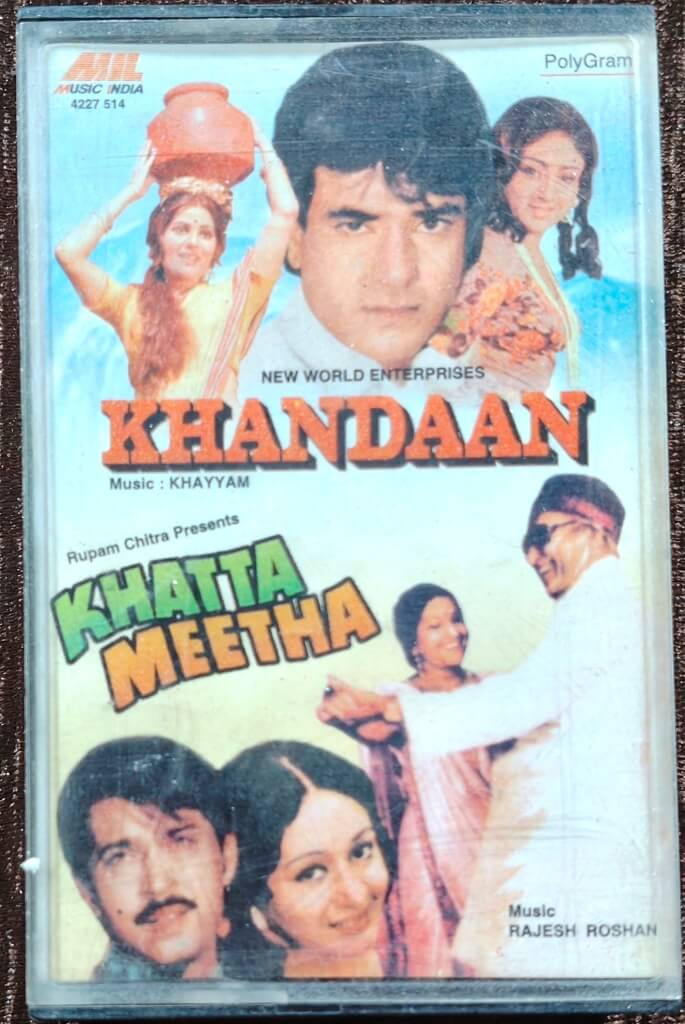 Khandaan (1979) Khayyam / Khatta Meetha (1977) Rajesh Roshan Pre-Owned Music India Audio Cassette