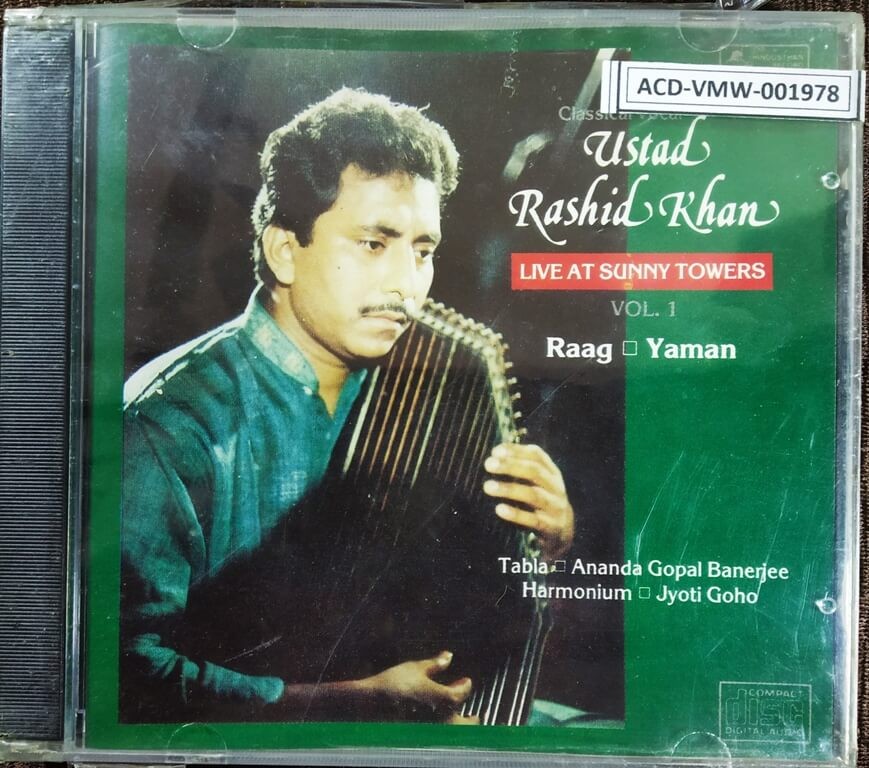 Ustad Rashid Khan - Classical Vocal  - Live at Sunny Towers Vol. 1 (1995) Ananda Gopal Banerjee Pre-Owned Hindusthan Record Audio CD