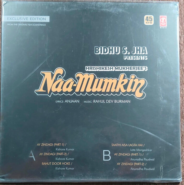 Naa-Mumkin (1988) R.D. Burman Pre-Owned Vinyl, 12" T-Series LP Record