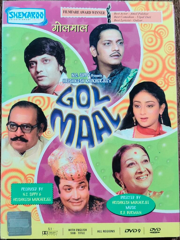 Gol Maal (1979) directed by Hrishikesh Mukherjee & Music by R. D. Burman Mainstream Bollywood Movie Pre-Owned Shemaroo DVD