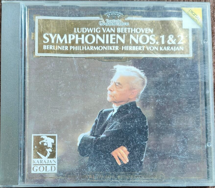 Ludwig van Beethoven, Berliner Philharmoniker • Herbert von Karajan – Symphonien Nos. 1 & 2 (1985) Western Classical Orchestra Symphony Music Album Pre-Owned Deutsche Grammophon Imported Audio CD