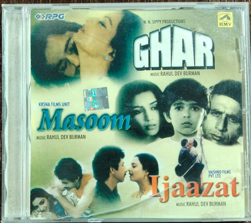 Ghar (1978) Rahul Dev Burman / Masoom (1983) Rahul Dev Burman / Ijaazat (1986) Rahul Dev Burman Bollywood OST Triple Title Pre-Owned HMV-RPG Audio CD