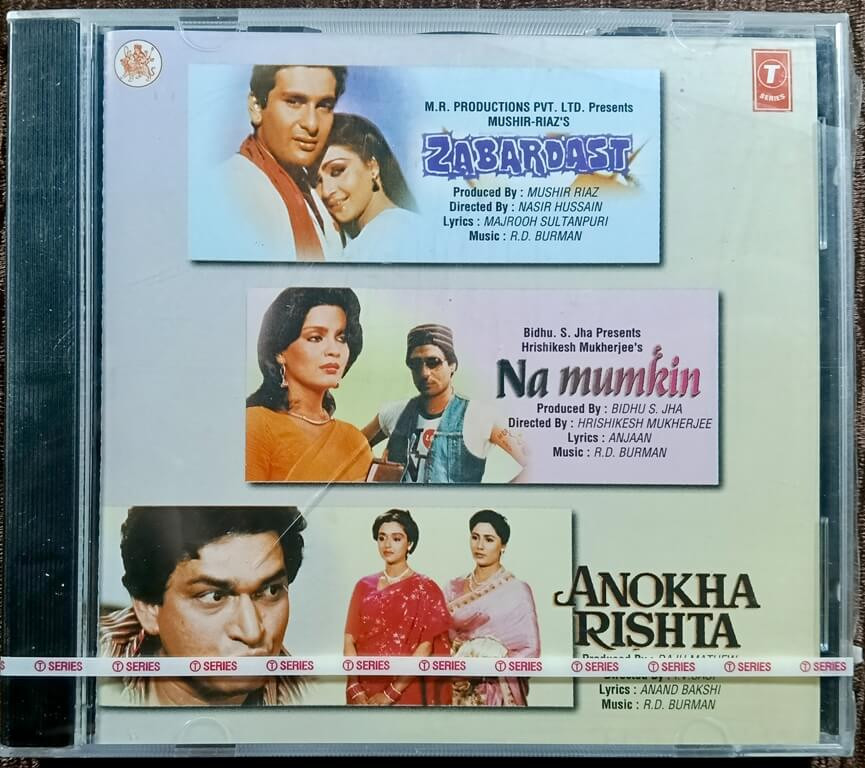 Zabardast (1985) R. D. Burman / Namumkin (1988) R. D. Burman / Anokha Rishta (1986) R. D. Burman Pre-Owned T-Series Audio CD