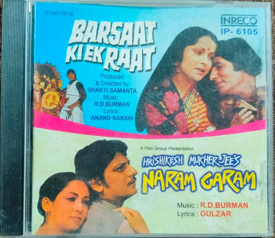 Barsaat Ki Ek Raat (1980) R.D. Burman / Naram Garam (1980) R.D. Burman Bollywood Double Title OST Pre-Owned Inreco Audio CD
