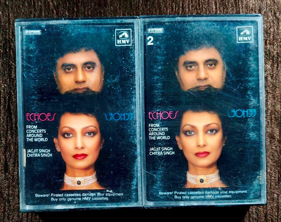 Jagjit Singh / Chitra Singh – Echoes From Concerts Around The World Vol. 1 & Vol. 2 (1986) Jagjit Singh Pre-Owned HMV Double Audio Cassette Set