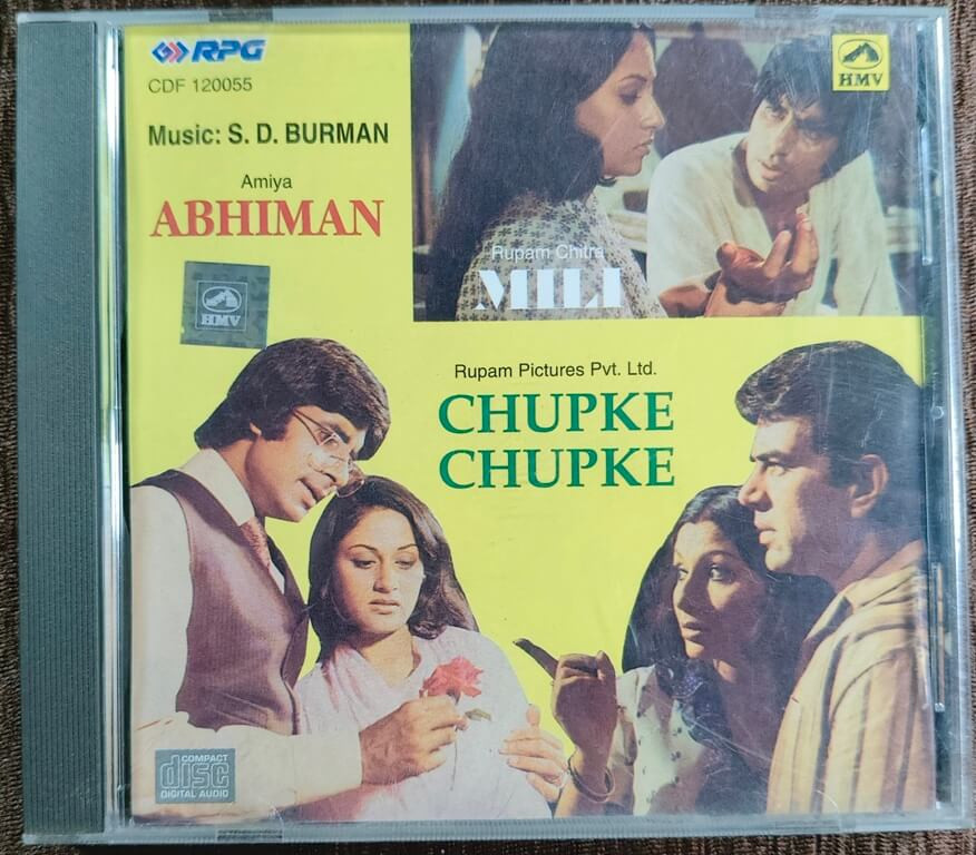 Abhimaan (1973) S.D. Burman / Chupke Chupke (1975) S.D. Burman / Mili (1975) S.D. Burman Pre-Owned  HMV Audio CD