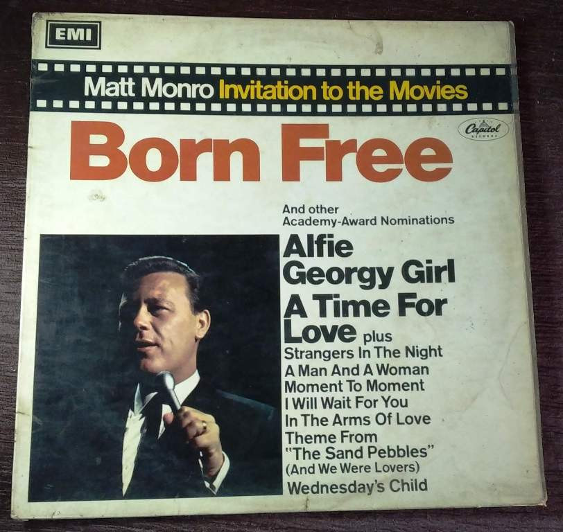Matt Monro – Born Free (Invitation To The Movies) (1967) Pre-Owned Vinyl, 12" LP Record