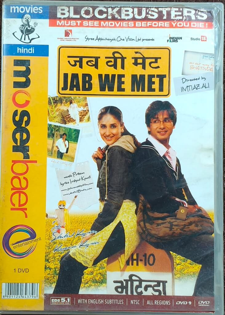 Jab We Met (2007) Directed by Imtiaz Ali & Music by Pritam Mainstream Hindi Movie Pre-Owned Moser Baer Blockbusters DVD CD