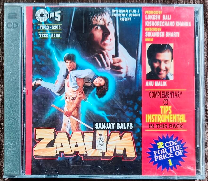 Zaalim (1994) Anu Malik / Tips Instrumental Pre-Owned TIPS Double Imported Audio CD