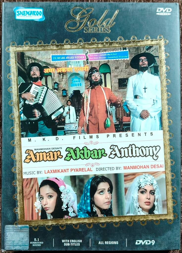 Amar, Akbar, Anthony (1977) Directed by Manmohan Desai & Music by Laxmikant-Pyarelal Pre-Owned Shemaroo Single DVD
