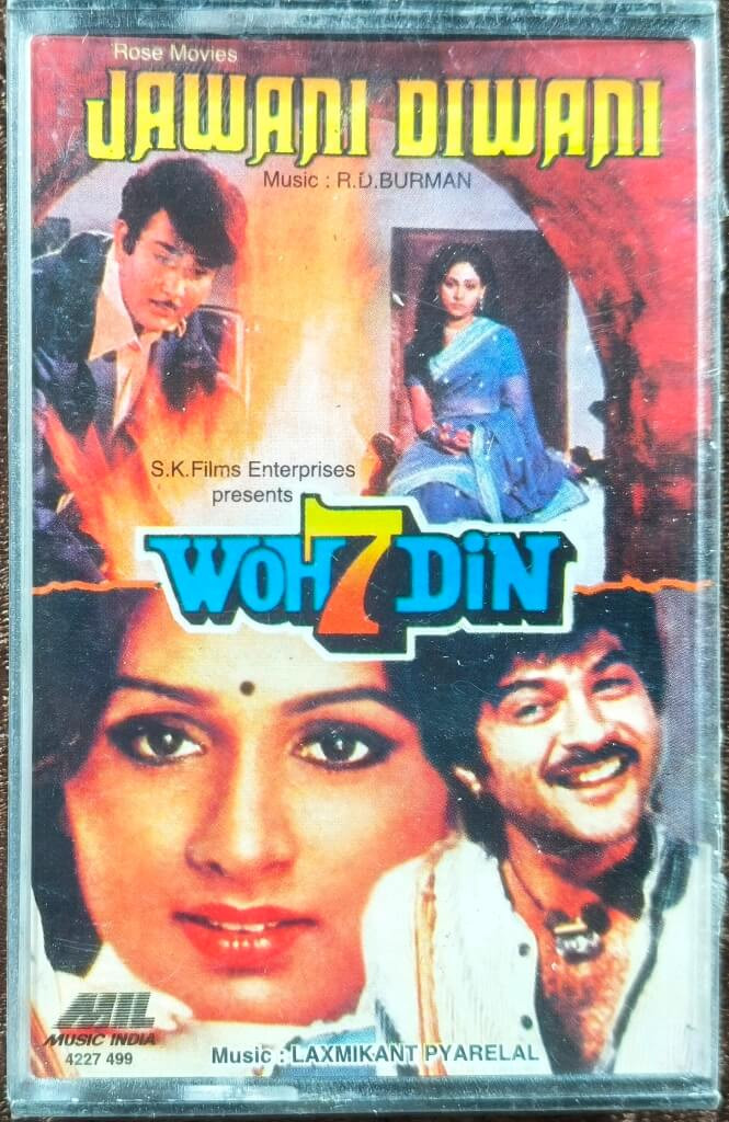 Jawani Diwani (1972) R. D. Burman / Woh 7 Din (1983) Laxmikant-Pyarelal Pre-Owned PolyGram Audio Cassette
