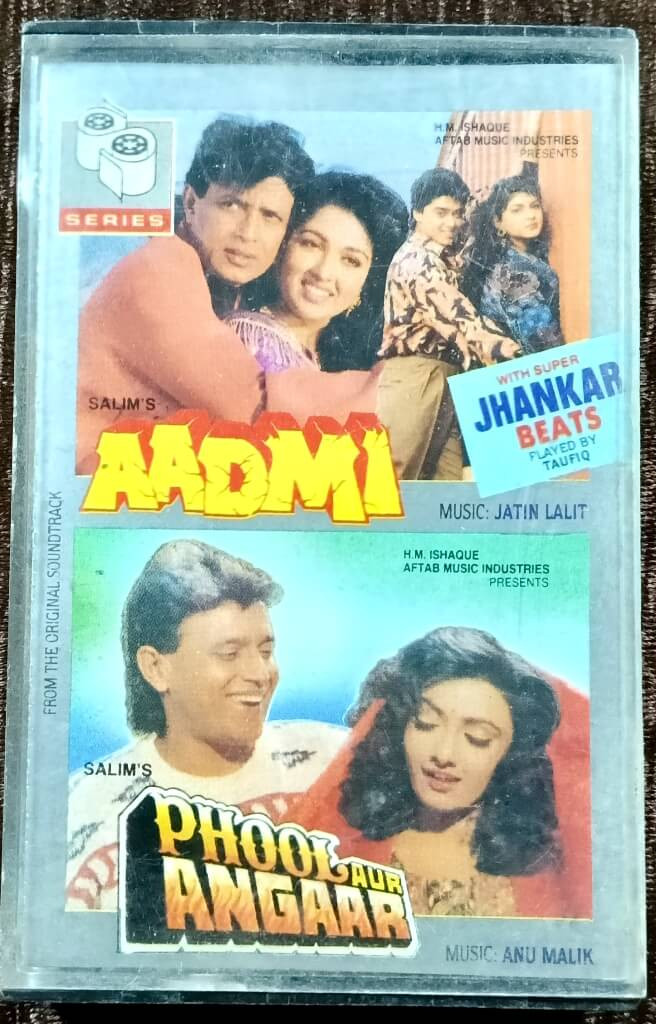 Aadmi (1993) Jatin-Lalit / Phool Aur Angaar (1993) Anu Malik With Super Jhankar Beat Pre-Owned S-Series Audio Cassette