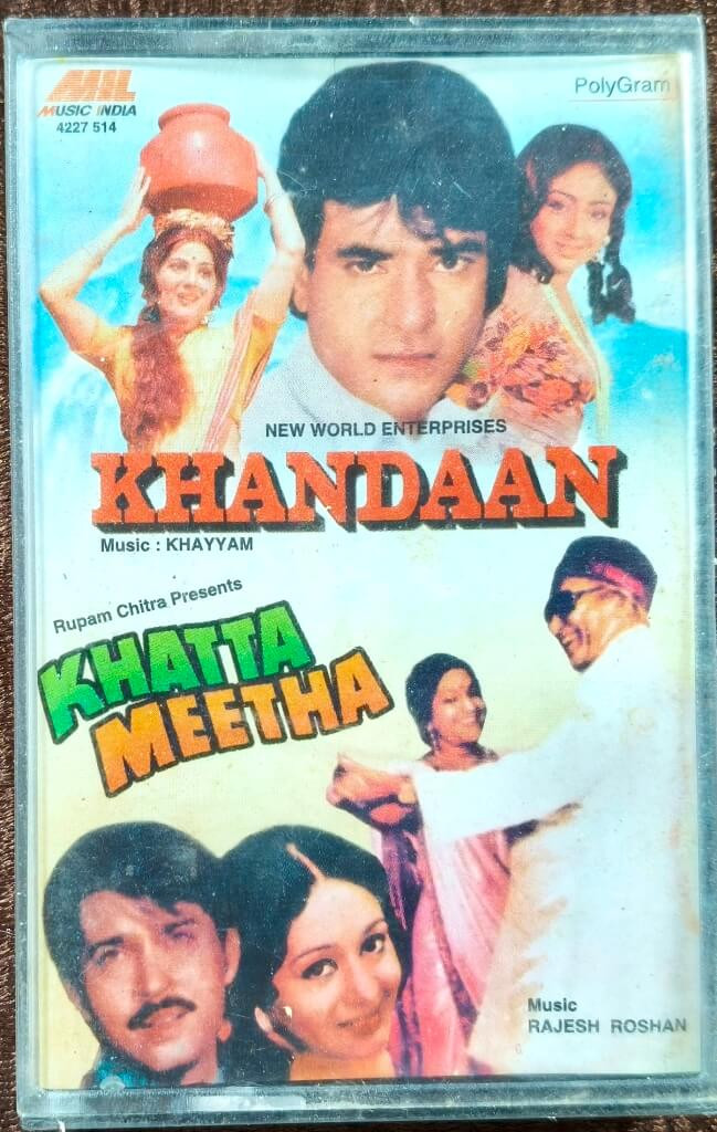 Khandaan (1979) Khayyam / Khatta Meetha (1977) Rajesh Roshan Pre-Owned Music India Audio Cassette