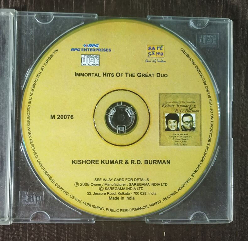 Kishore Kumar & R. D. Burman - Immortal Hits Of The Great Duo (2008) Kishore Kumar & R. D. Burman (MP3) Compilation Pre-Owned Saregama MP3 CD