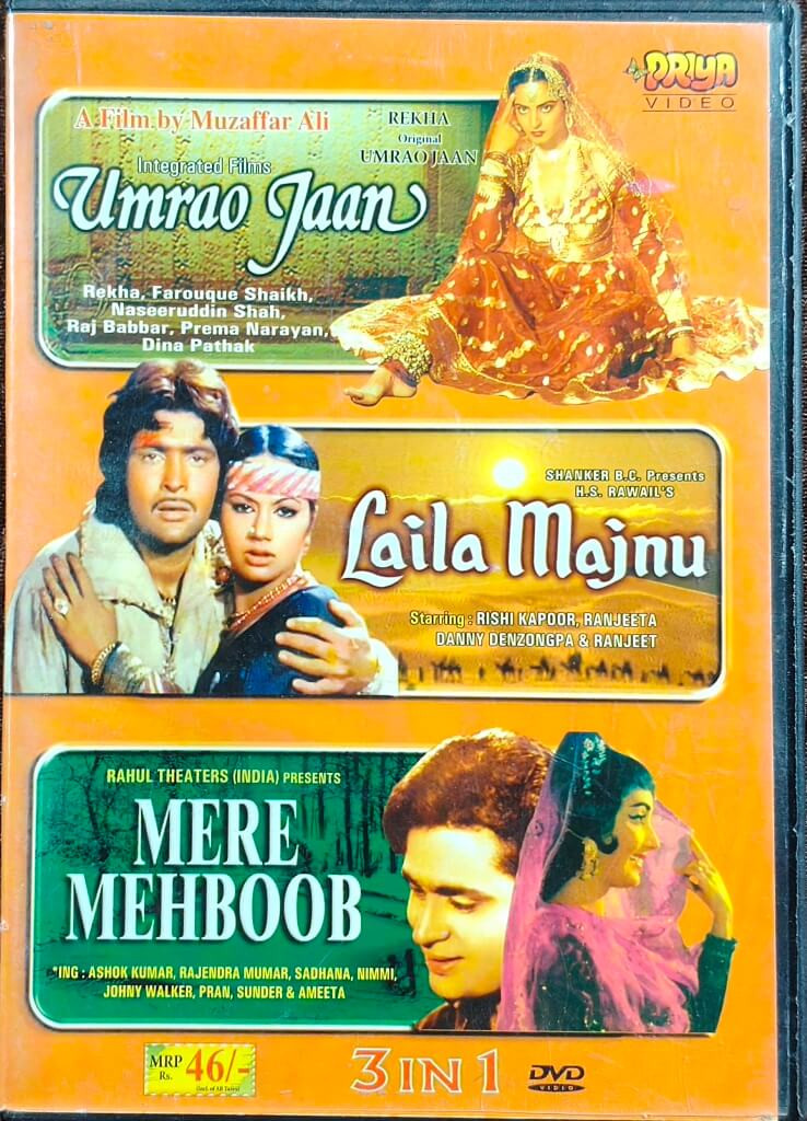 Umrao Jaan (1981) Directed by Muzaffar Ali & Music by Khayyam / Laila Majnu (1976) Directed by H. S. Rawail & Music by Madan Mohan / Mere Mehboob (1963) Directed by H. S. Rawail & Music by Naushad Pre