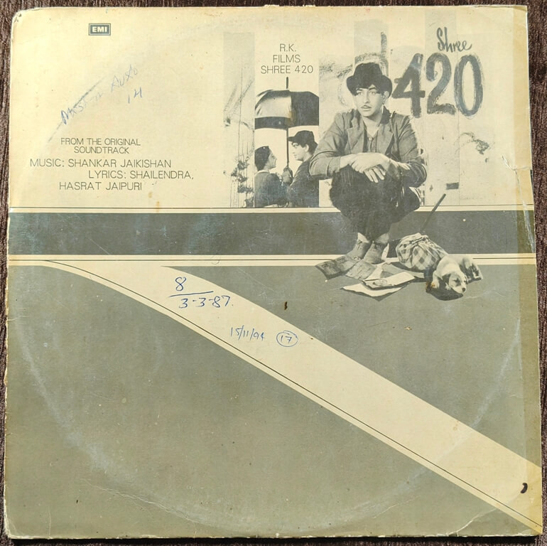 Shree 420 (1955) Shankar-Jaikishan Pre-Owned Vinyl, 12" HMV LP Record