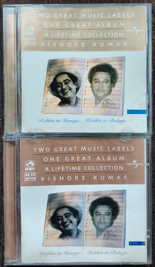Kishore Kumar – Kabhie To Hasaye Kabhi To Rulaye – A Life Time Collection (2001) Pre-Owned Universal, HMV, Sa Re Ga Ma Double Audio CD
