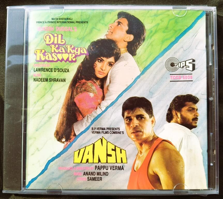 Dil Ka Kya Kasoor (1991) Nadeem-Shravan / Vansh (1991) Anand-Milind Pre-Owned Tips Audio CD