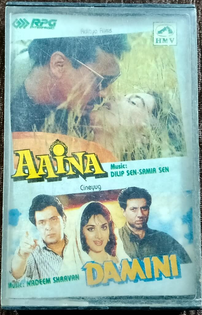 Aaina (1988) Dilip Sen-Samir Sen / Damini (1991) Nadeem-Shravan Pre-Owned HMV Audio Cassette