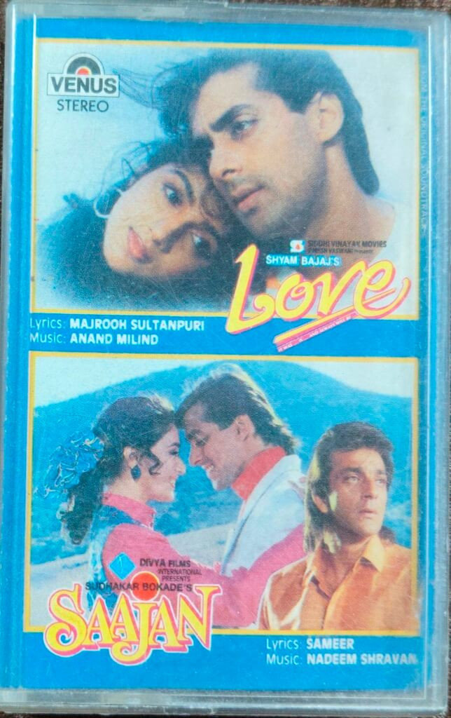 Love (1991) Anand-Milind / Saajan (1991) Nadeem-Shravan Hindi OST Pre-Owned Venus Audio Cassette