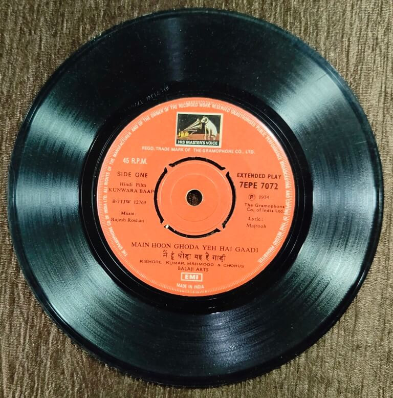 Kunwara Baap (1974) Rajesh Roshan Pre-Owned Vinyl, 7" SP Record