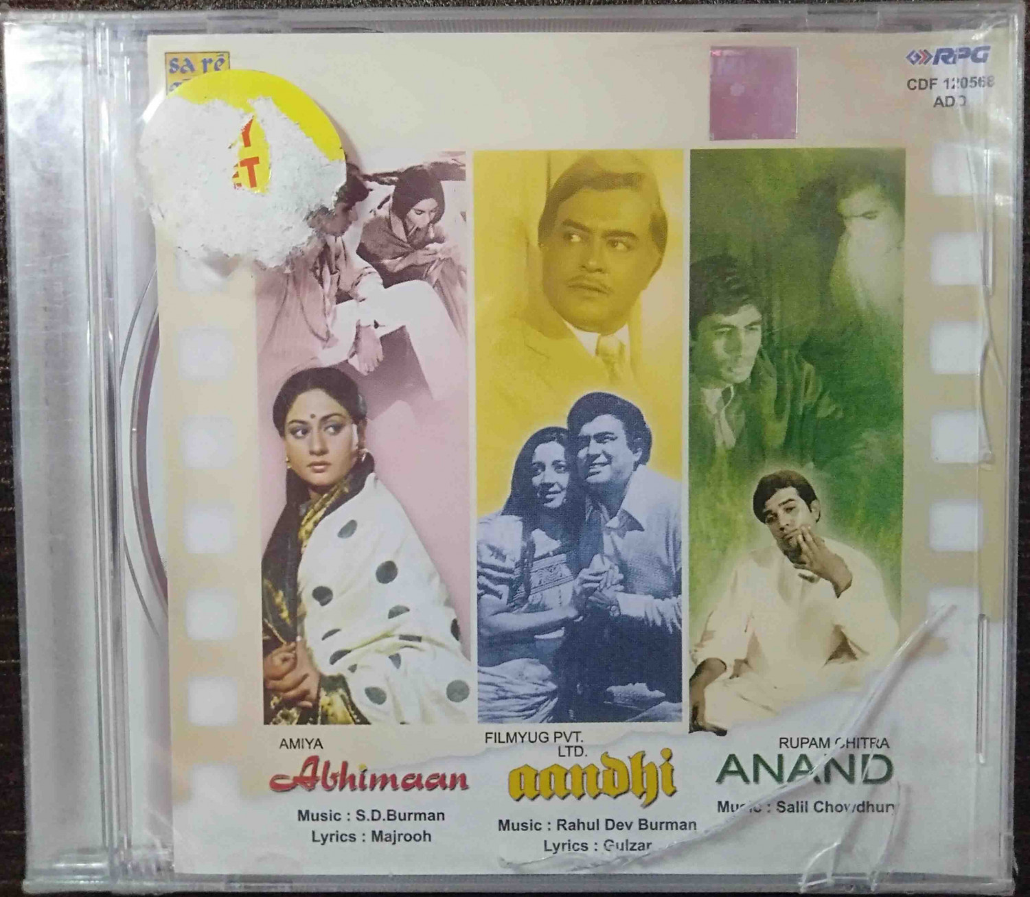 Abhimaan (1973) S.D. Burman- Aandhi (1976) Rahul Dev Burman - Anand (1970) Salil Chowdhury Pre-Owned Audio CD