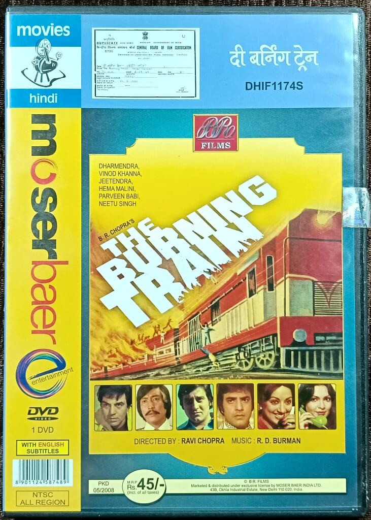 The Burning Train (1980) Directed by Ravi Chopra, Produced by B. R. Chopra & Music by R. D. Burman Pre-Owned Moser Baer DVD CD