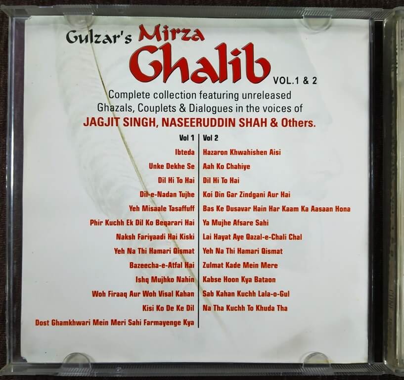 Jagjit Singh, Mirza Ghalib – Gulzar's Mirza Ghalib Vol. 1 & 2 