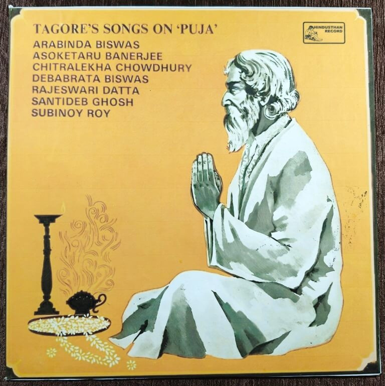 Tagore's Songs on 'Puja (1972) Rabindranath Tagore Pre-Owned Hindusthan Record Vinyl, 12" LP Record