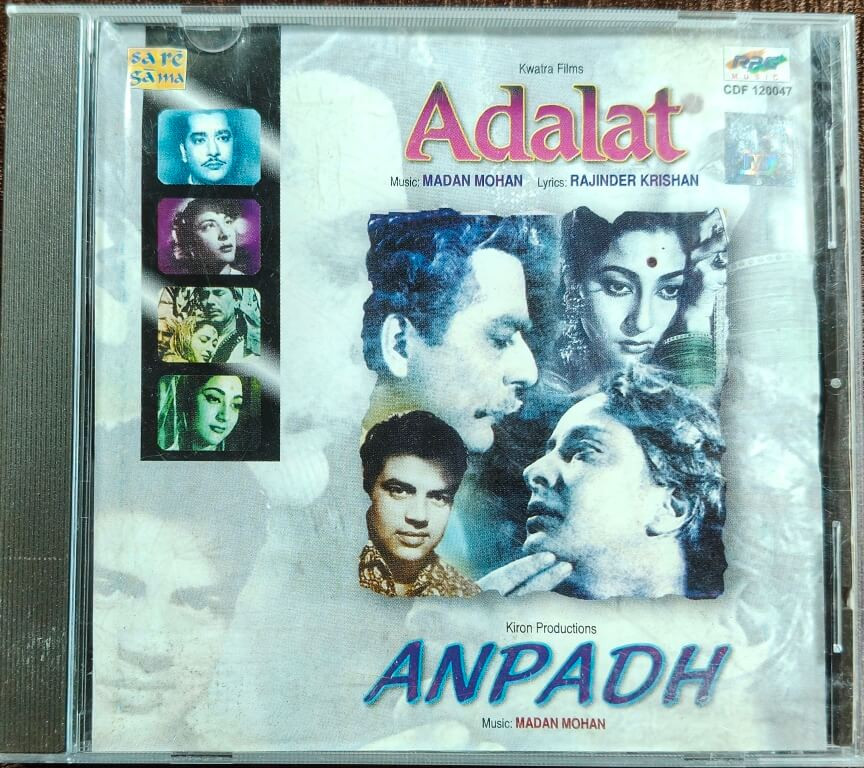 Adalat (1968) Madan Mohan / Anpadh (1962) Madan Mohan Bollywood OST Double Title Pre-Owned Saregama – RPG Music Audio CD