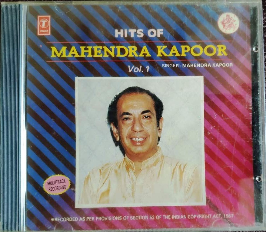 Mahendra Kapoor - Hits Of Vol. 1 (1988) Compilation Pre-Owned T-Series Audio CD