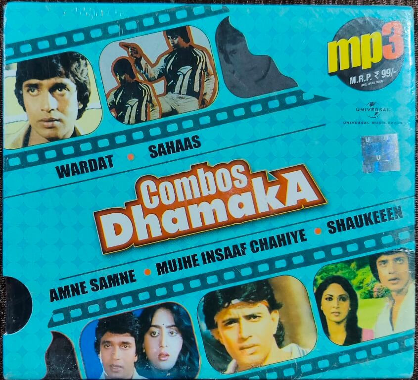 Wardat 'Gun Master G-9' (1980) Bappi Lahiri / Saahas (1979) Amin-Sangeet / Amne Samne (1981) R. D. Burman / Mujhe Insaaf Chahiye (1983) Laxmikant-Pyarelal / Shaukeeen (1982) R. D. Burman - "Combos Dha