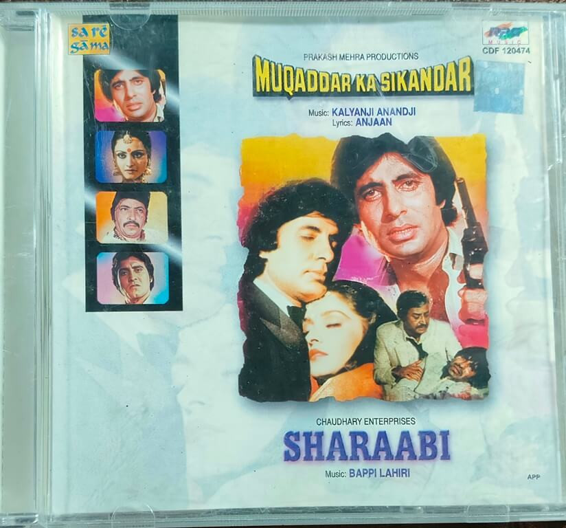 Muqaddar Ka Sikandar (1978) Kalyanji-Anandj / Sharaabi (1984) Bappi Lahir Bollywood OST Double Title Pre-Owned Sa Re Ga Ma-RPG Audio CD