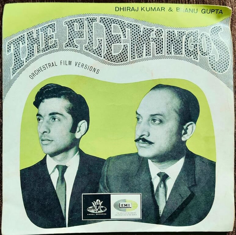 Dhiraj Kumar & Bhnu Gupta – The Flemingos – Orchestral Film Versions (1968) Bollywood OST Instrumental Pre-Owned Vinyl, 7" Angel Records EP Record