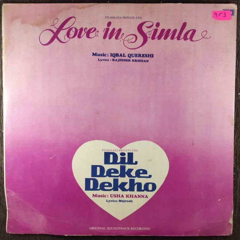 Dil Deke Dekho (1959) Usha Khanna / Love In Simla (1960) Iqbal Quereshi Pre-Owned Vinyl, 12" LP Record