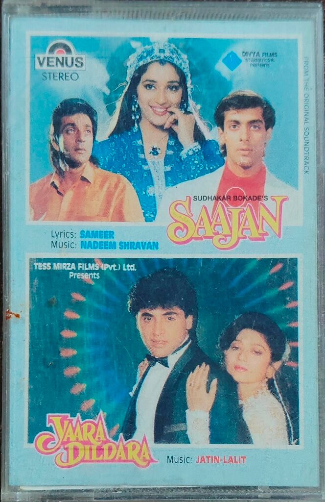 Saajan (1991) Nadeem-Shravan / Yaara Dildara (1990) Jatin-Lalit Pre-Owned Venus Audio Cassette