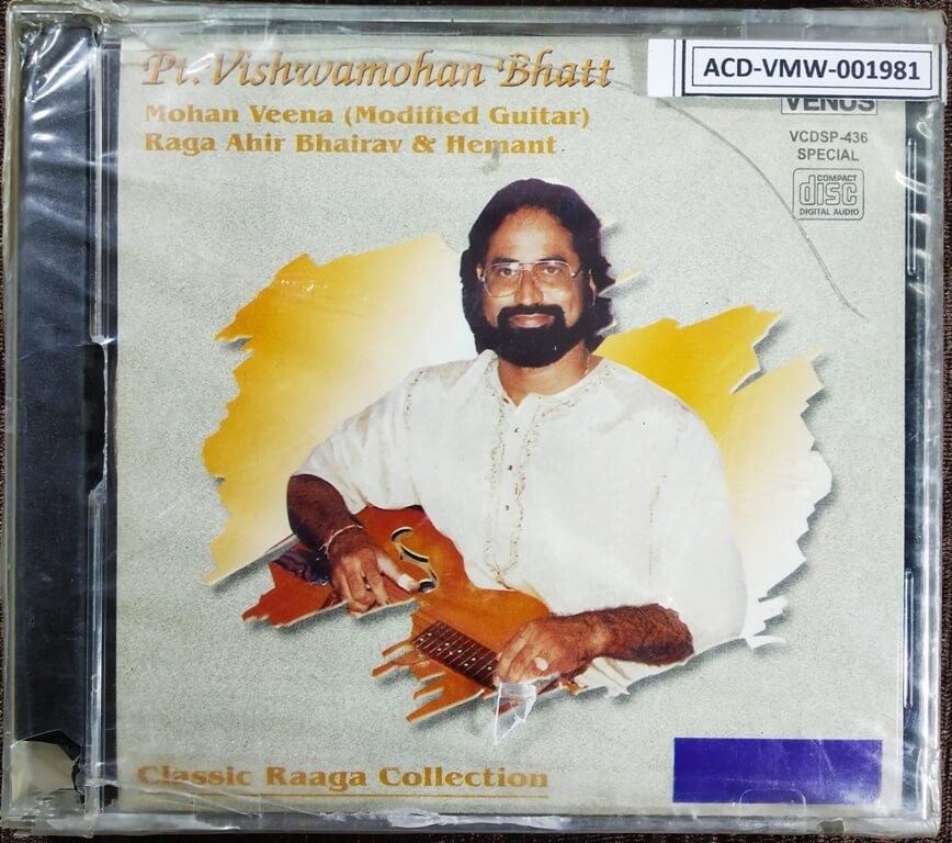 Pt. Vishwamohan Bhatt - Mohan Veena (Modified Guitar) Raga Ahir Bhairav & Hemant (1994) Abhijeet Banerjee Pre-Owned Venus Audio CD