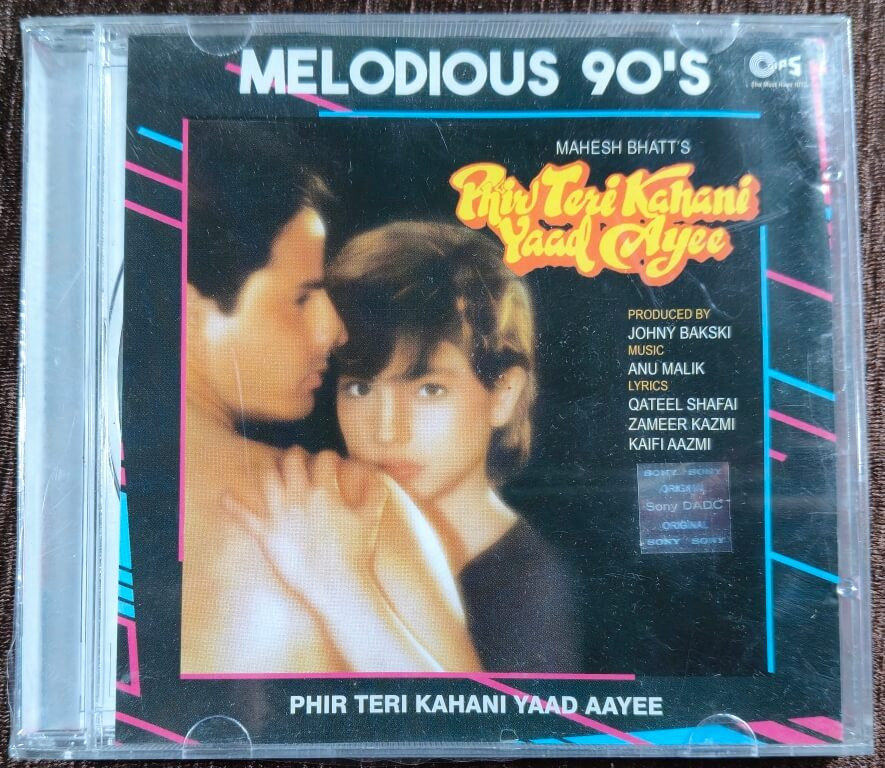 Phir Teri Kahani Yaad Ayee (1993) Anu Malik Pre-Owned Tips, Sony Dadc Audio CD