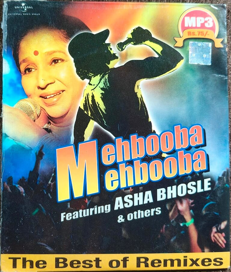 Asha Bhosle – "Mehbooba Mehbooba: Featuring Asha Bhosle & others - The Best of Remixes." (2007) Remix Bollywood OST Compilation Pre-Owned Universal MP3 CD