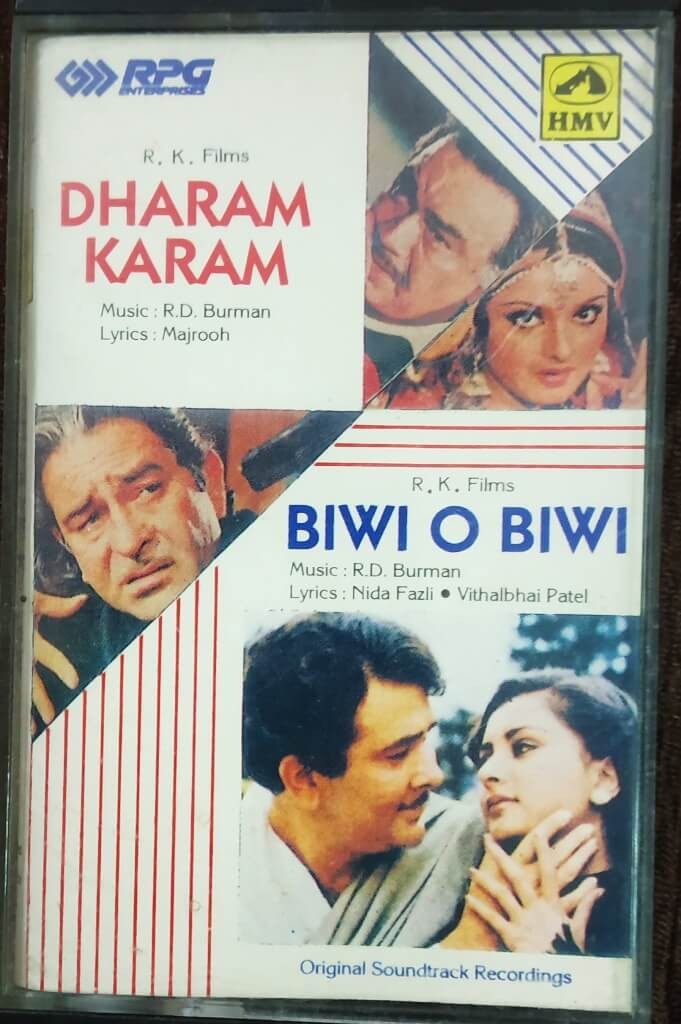 Dharam Karam (1975) R. D. Burman / Biwi O Biwi (1981) R. D. Burman Pre-Owned RPG, HMV Audio Cassette