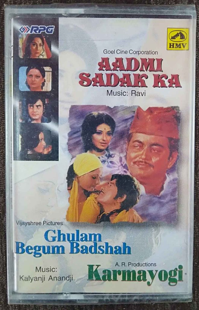 Aadmi Sadak Ka (1977) Ravi / Ghulam Begum Badshah (1973) Kalyanji-Anandji / Karmayogi (1978 Kalyanji-Anandji Pre-Owned HMV, RPG Audio Cassette