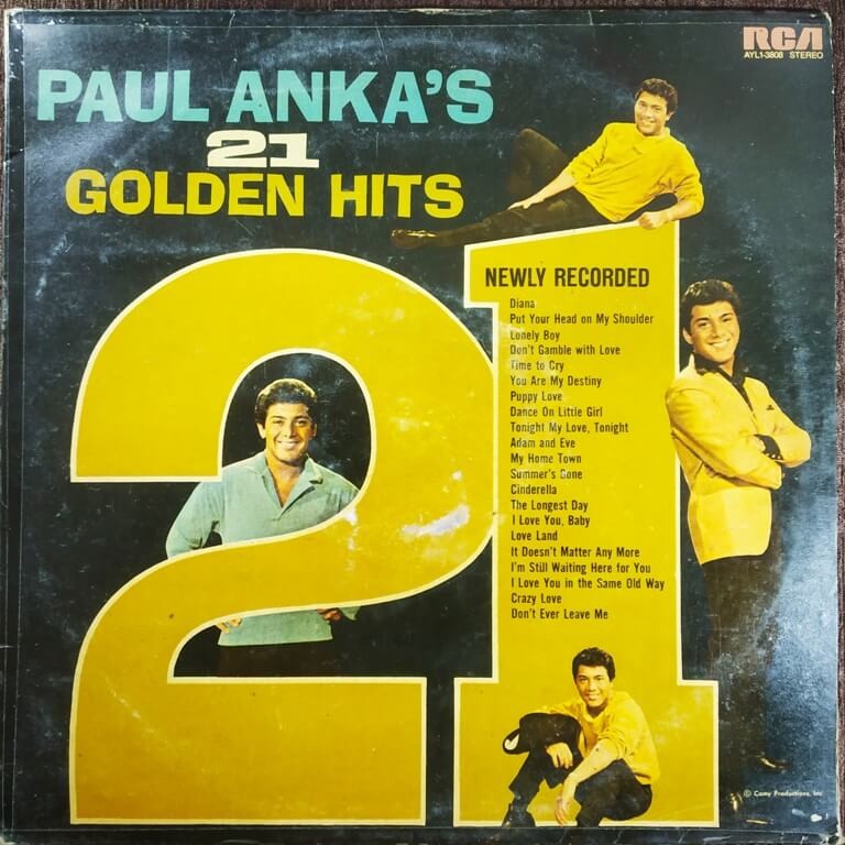 Paul Anka – Paul Anka's 21 Golden Hits (1963) Pre-Owned Vinyl, 12" LP Record