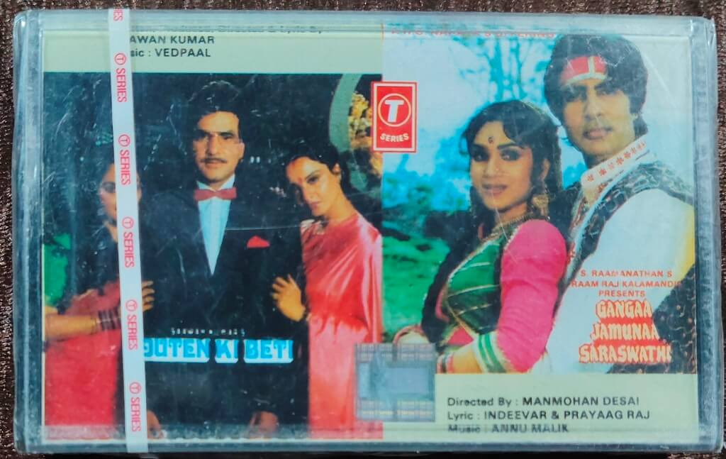 Gangaa Jamunaa Saraswathi (1988) Anu Malik / Souten Ki Beti (1989) Vedpal Pre-Owned T-series Audio Cassette