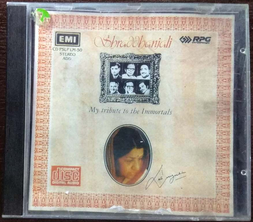 Lata Mangeshkar ‎– Shraddhanjali – A Tribute To The Immortals (1994) Pre-Owned EMI, RPG Imported Audio CD