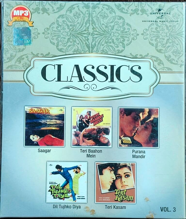 Classics - Saagar (1984) R.D. Burman / Teri Baahon Mein (1983) Bappi Lahiri / Purana Mandir (1984) Ajit Singh / Dil Tujhko Diya (1983) Rajesh Roshan / Teri Kasam (1981) R.D. Burman Bollywood OST