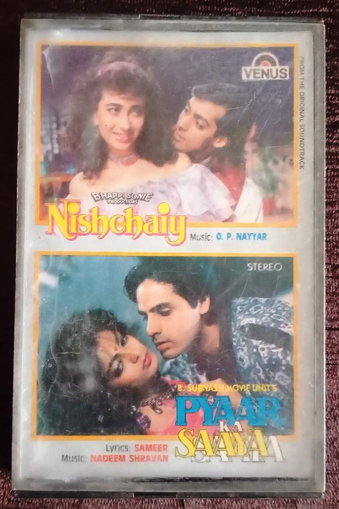 Nishchaiy (1991) O. P. Nayyar / Pyaar Ka Saya (1991) Nadeem-Shravan Pre-Owned VENUS Audio Cassette