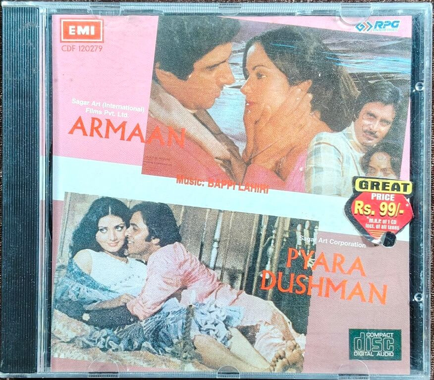 Armaan (1981) Bappi Lahiri / Pyara Dushman (1980) Bappi Lahiri Pre-Owned EMI-RPG Imported Audio CD